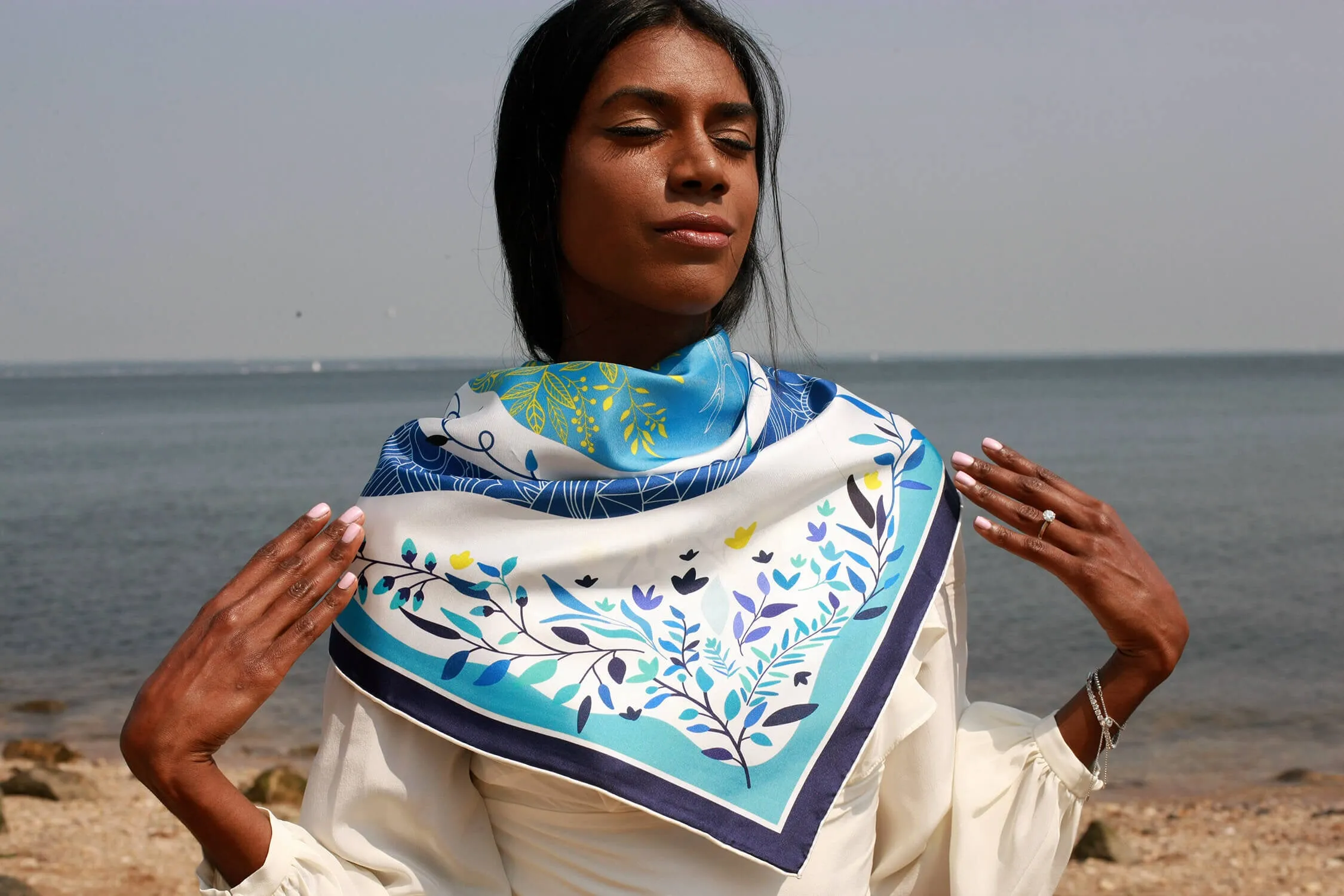 Silk Scarf of Blue Jungle