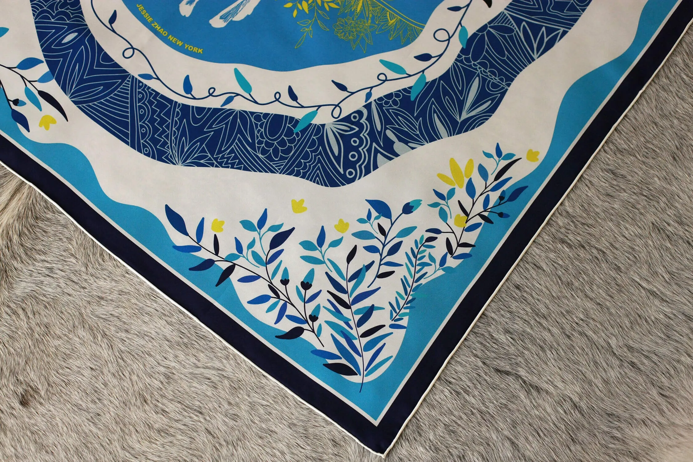 Silk Scarf of Blue Jungle