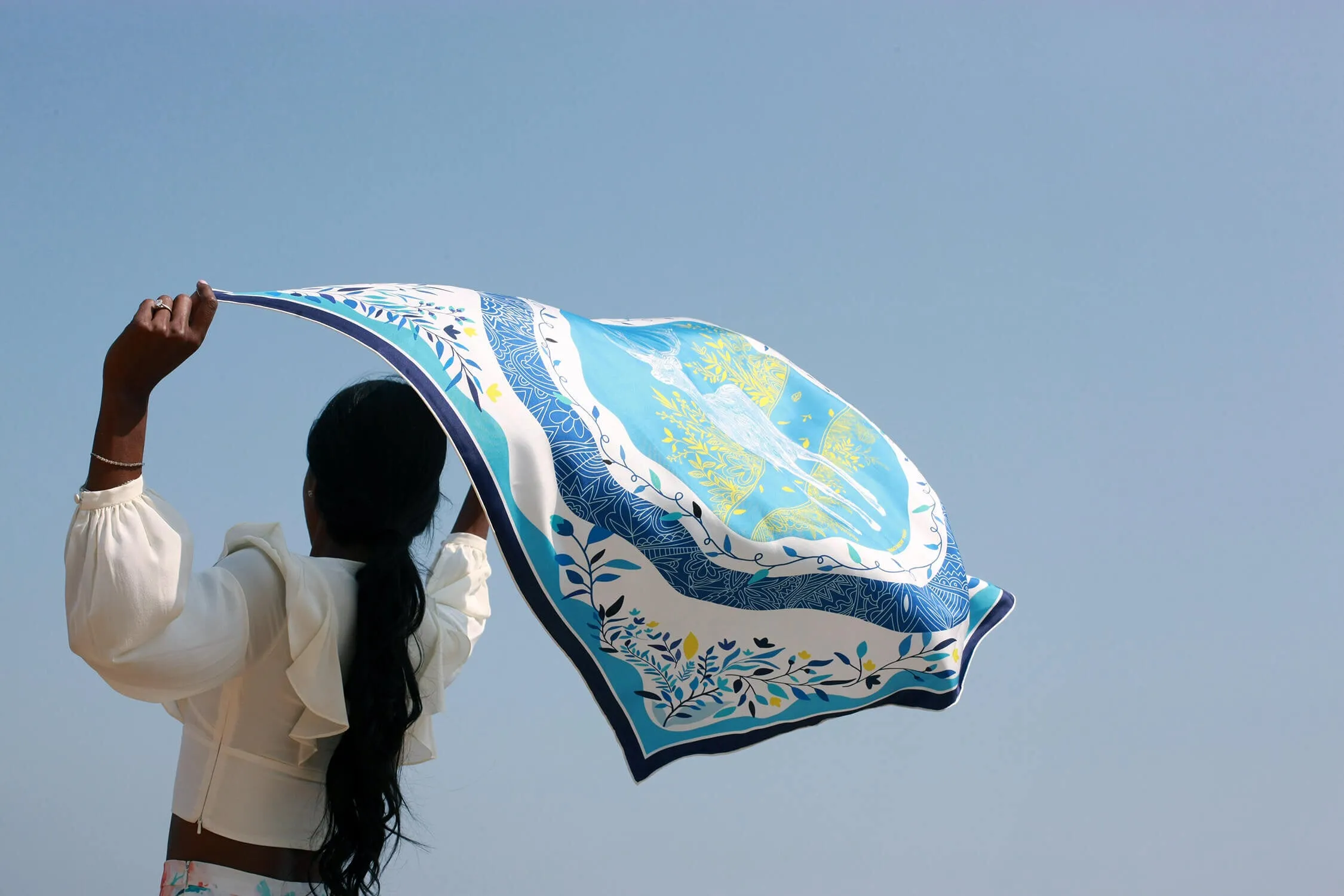 Silk Scarf of Blue Jungle