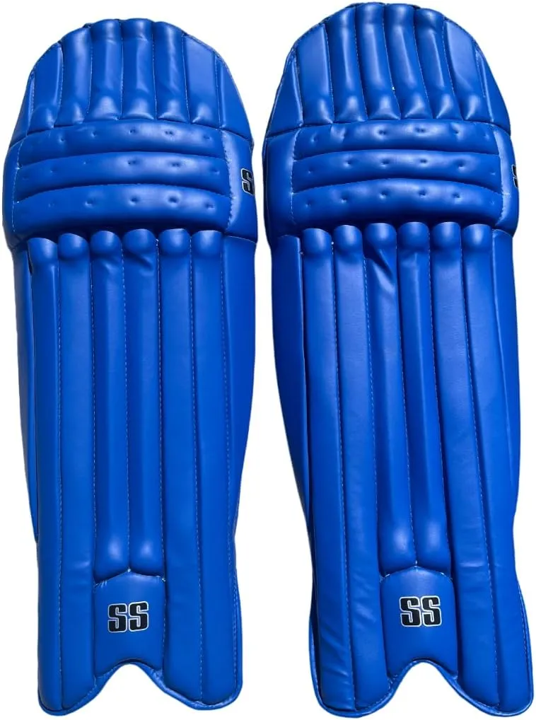 SS Cricket Match Premium Batting Leg Guards - Adult and Junior Size, Choice of Mulitple Colors (Navy, White, Black, Green, Royal Blue)