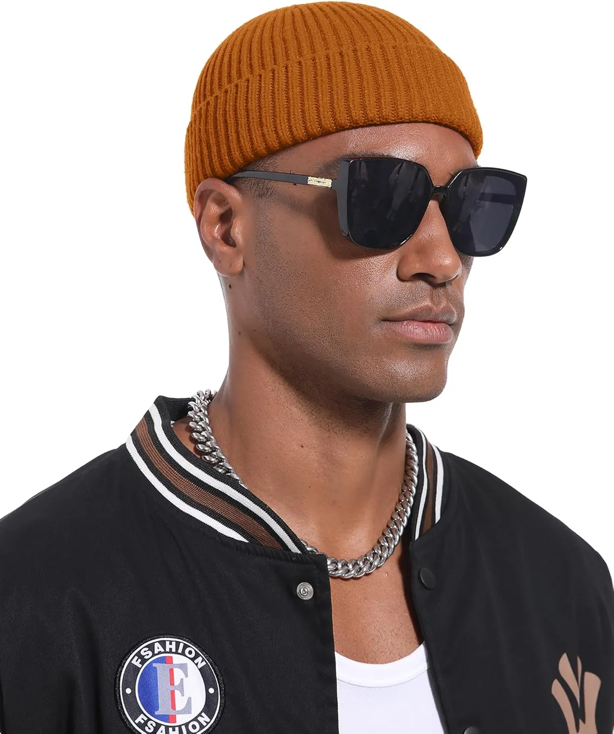 Swag Short Fisherman Beanie for Men Women, Wool Knit Cuffed Fleece Lined Trawler Beanies Winter Warm Hat
