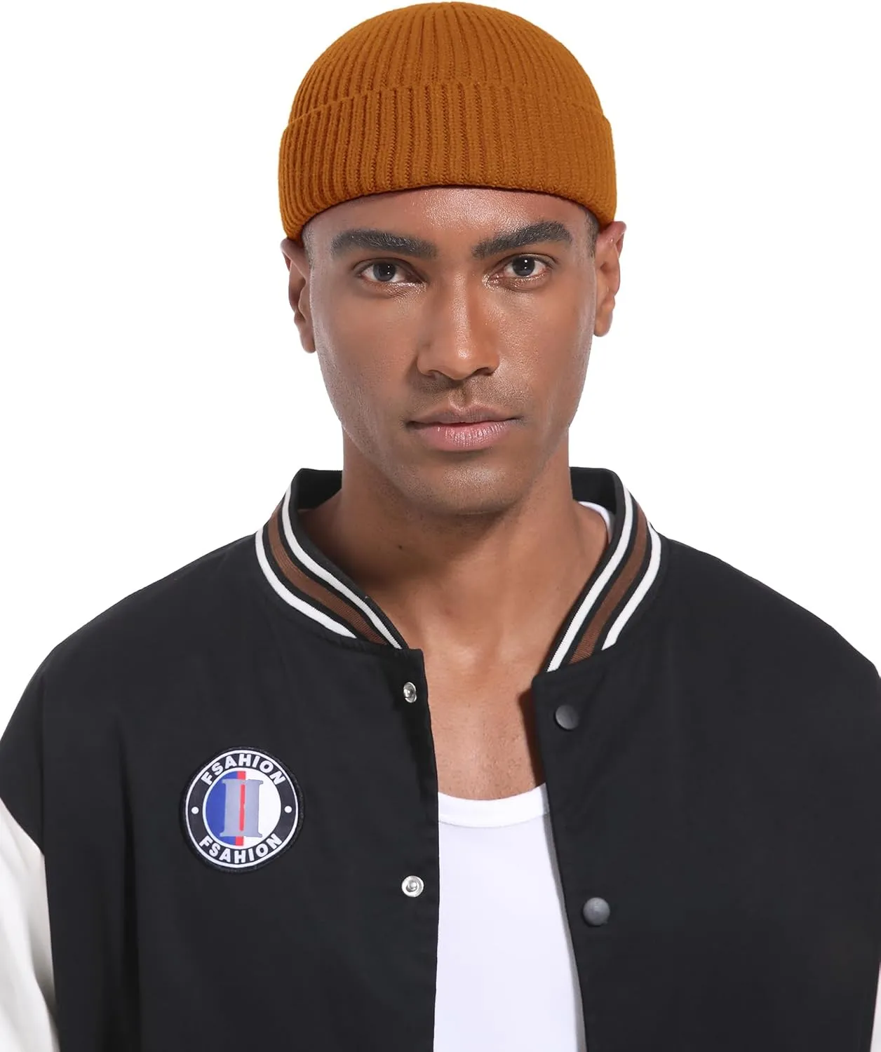 Swag Short Fisherman Beanie for Men Women, Wool Knit Cuffed Fleece Lined Trawler Beanies Winter Warm Hat