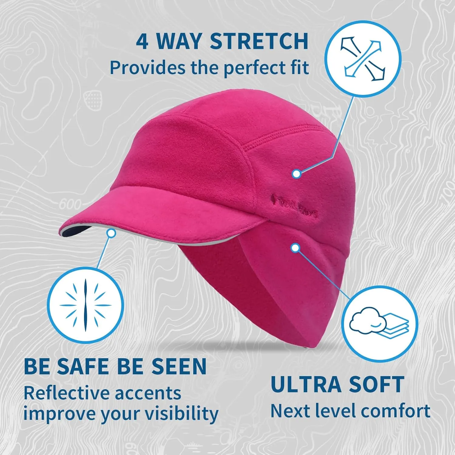 TrailHeads Fleece Ponytail Hat for Women  Trailblazer Reflective Winter Hat with Ponytail Hole for Workouts