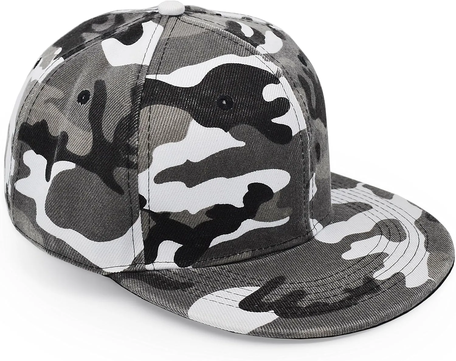 UltraKey Flat Brim Cap, Army Military Camo Baseball Cap Camouflage Hip Hop Flat Bill Plain Snapback Hats