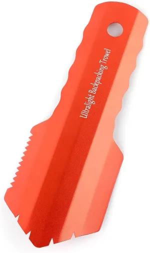 Ultralight Camping Trowel Backpacking Trowel Portable Aluminum Camping Shovel Small Potty Spade Hiking Trowel Garden Trowel with Longer Handle(Orange)
