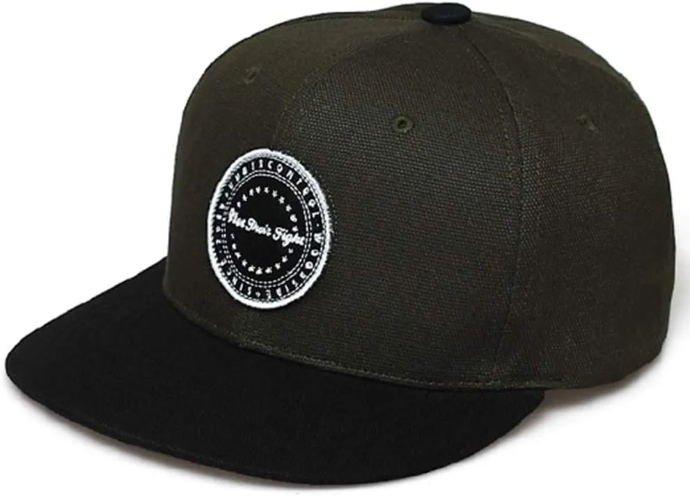 UNDERCONTROL Not Their Fight Logo Hard Snapback Flat Brim Adjustable Trucker Dad Cap Unisex UV Protect Baseball Hat Korea (Olive)