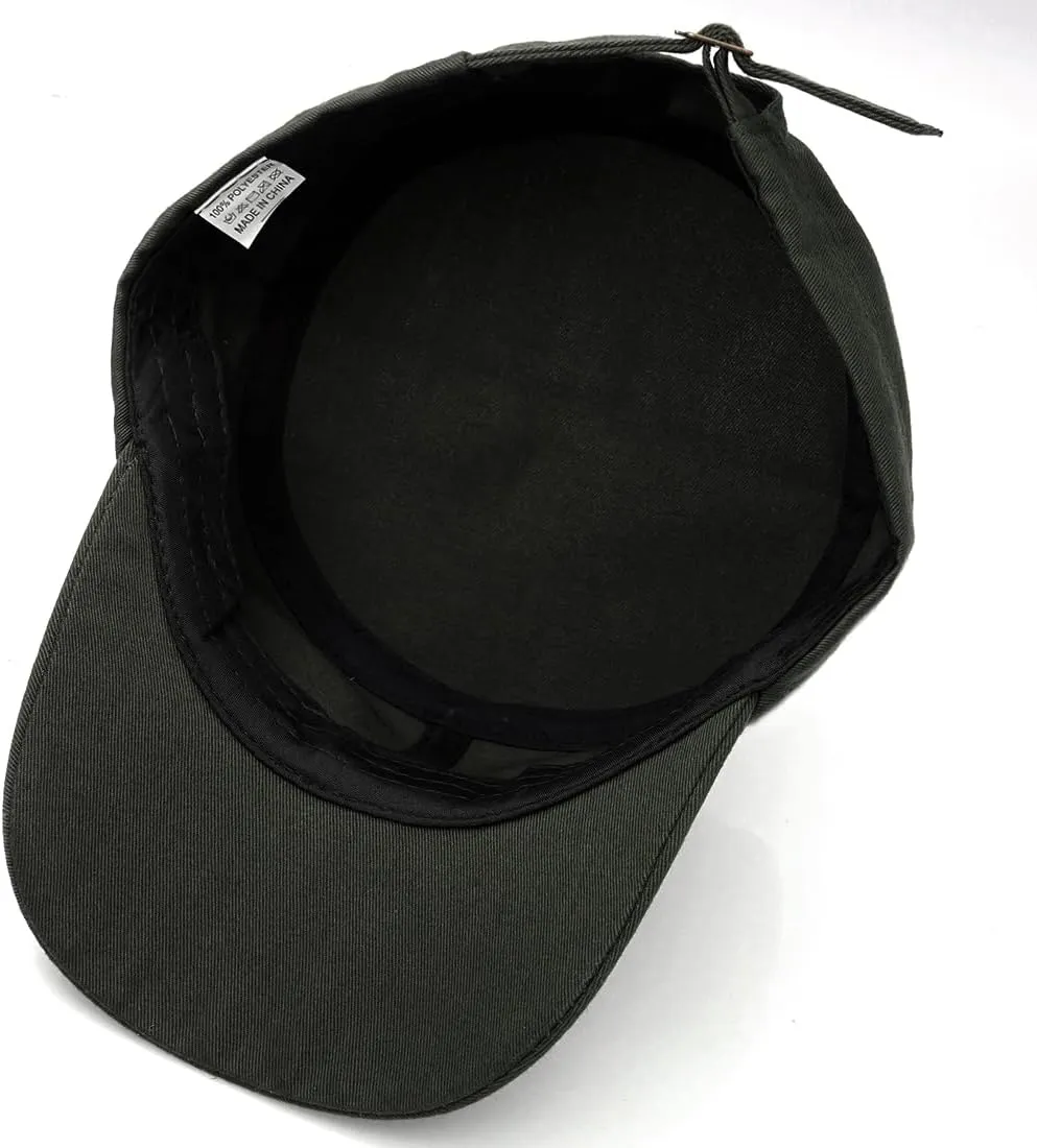 Unisex Cadet Army Cap Flat Top Cap Twill Military Corps Hat for Women Men