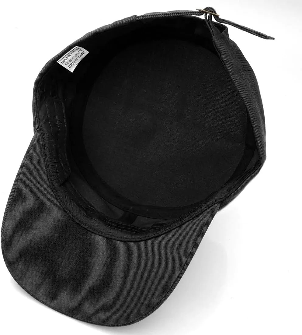 Unisex Cadet Army Cap Flat Top Cap Twill Military Corps Hat for Women Men