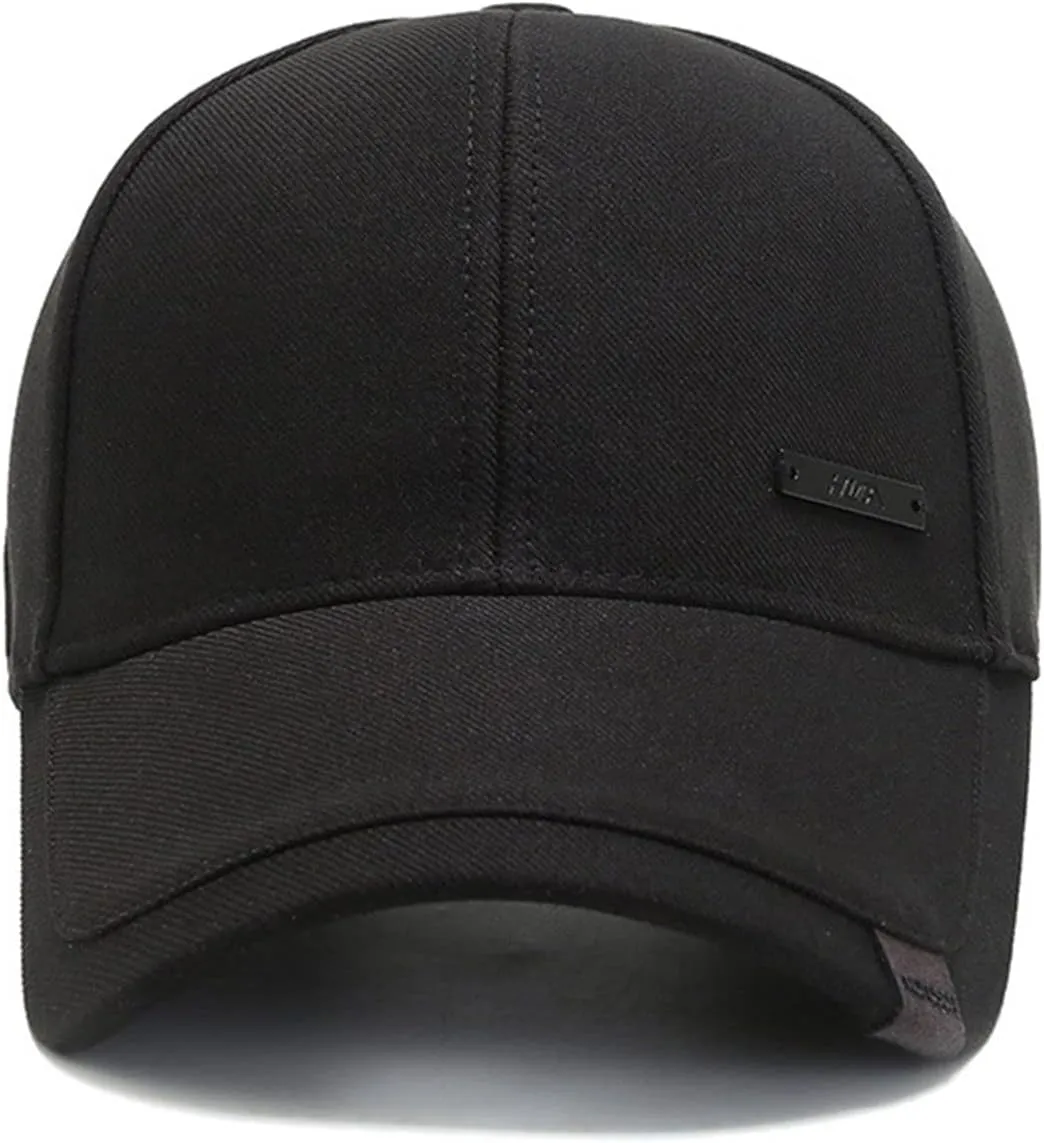 Vintage Cotton Dad Hat with Double Layer Peaks Adjustable Baseball Cap Trendy Trucker Hat for Mens Headwear