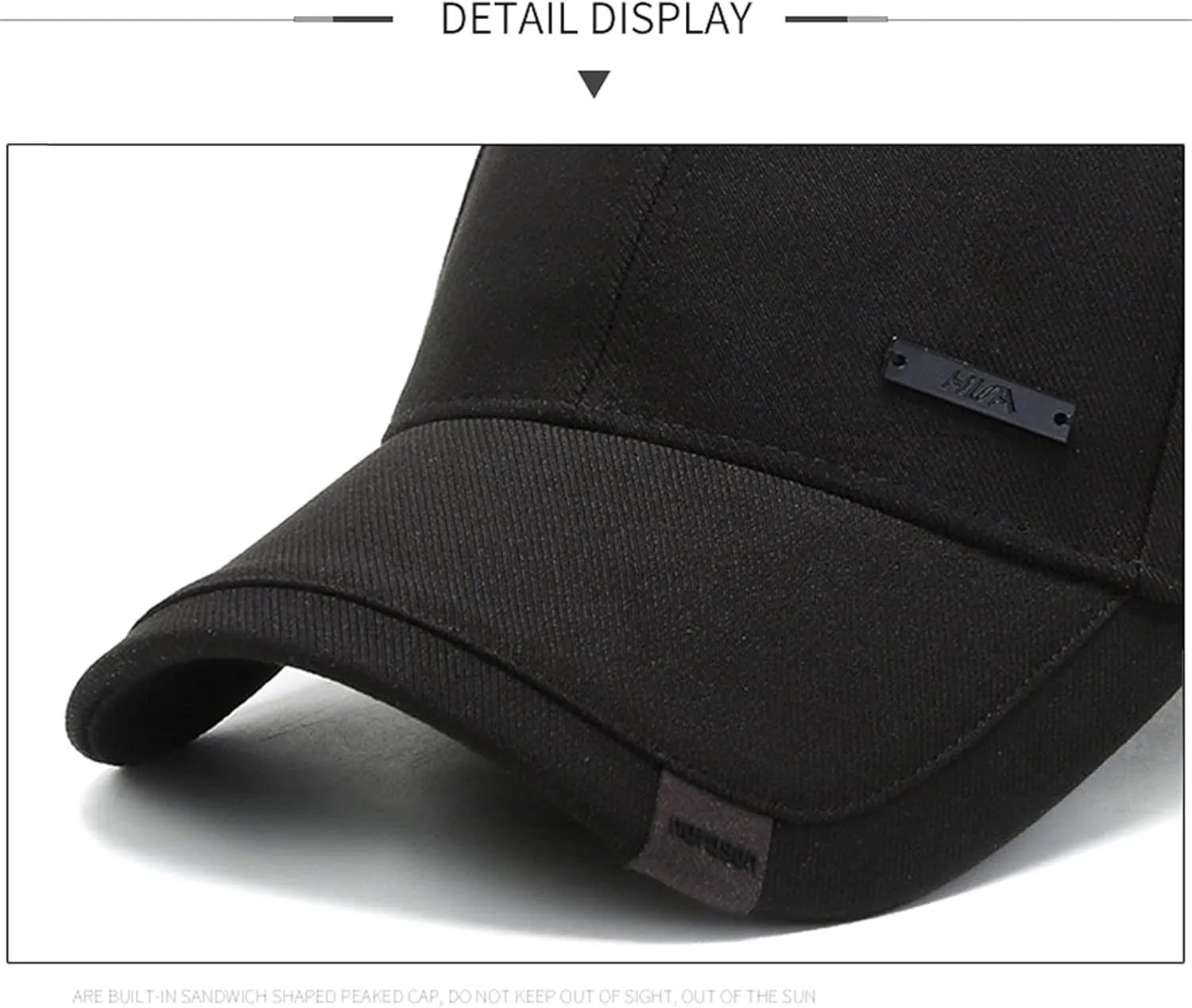 Vintage Cotton Dad Hat with Double Layer Peaks Adjustable Baseball Cap Trendy Trucker Hat for Mens Headwear