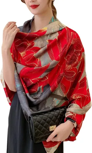 Women Scarf Headscarf Silk Feeling Scarf Fashion Scarves Long Lightweight Shawls for Women