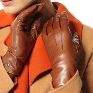 Womens Classic Touchscreen Texting Winter Warm Driving Hairsheep Leather Gloves 100% Pure Cashmere Lined
