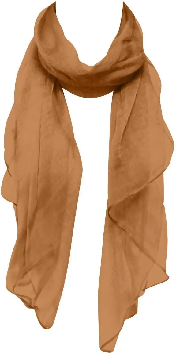 Wrapables Solid Color Silk Long Scarf