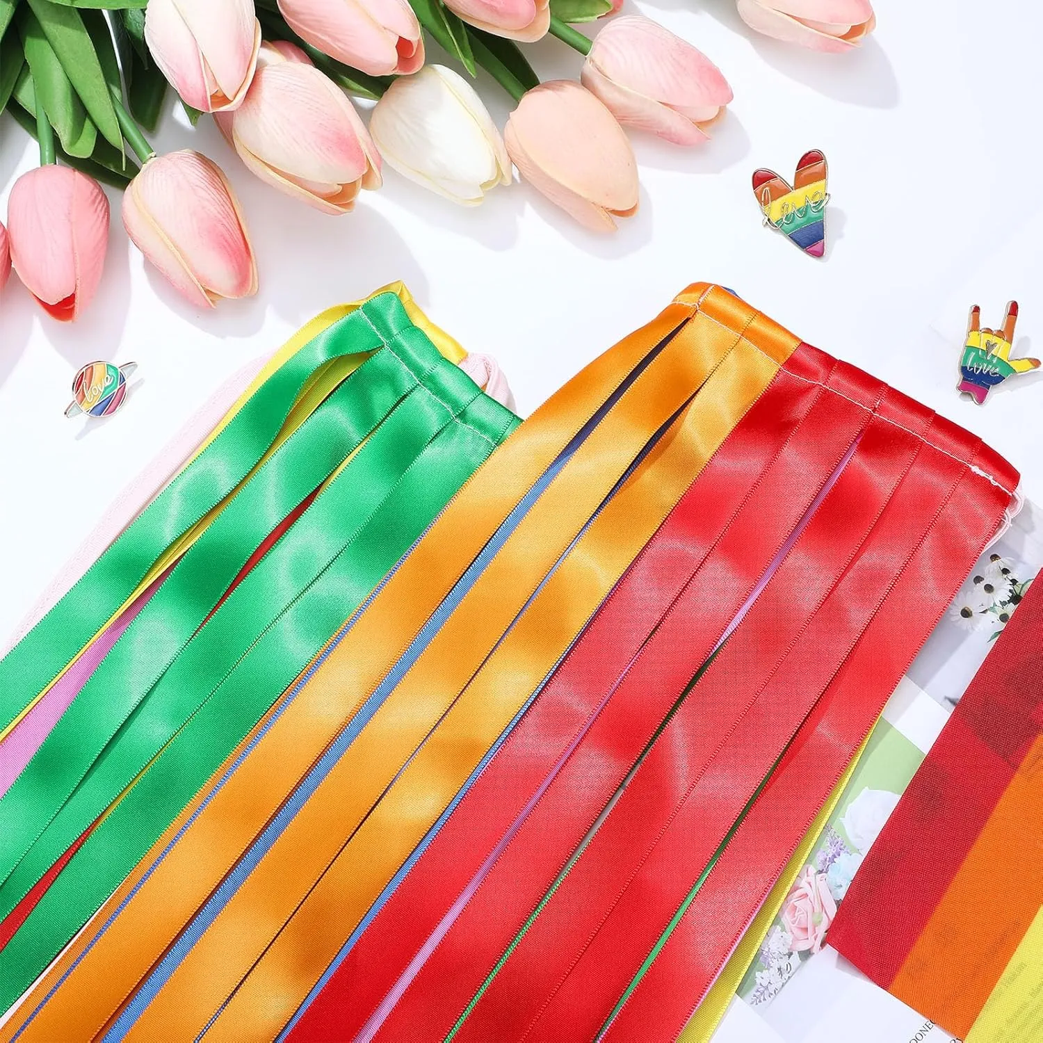 Xuhal Gay Pride Rainbow Striped Fringe Arm Warmer Rainbow Rave Outfits Fringe Warmer Outfit for Women Men Cosplay Accessories