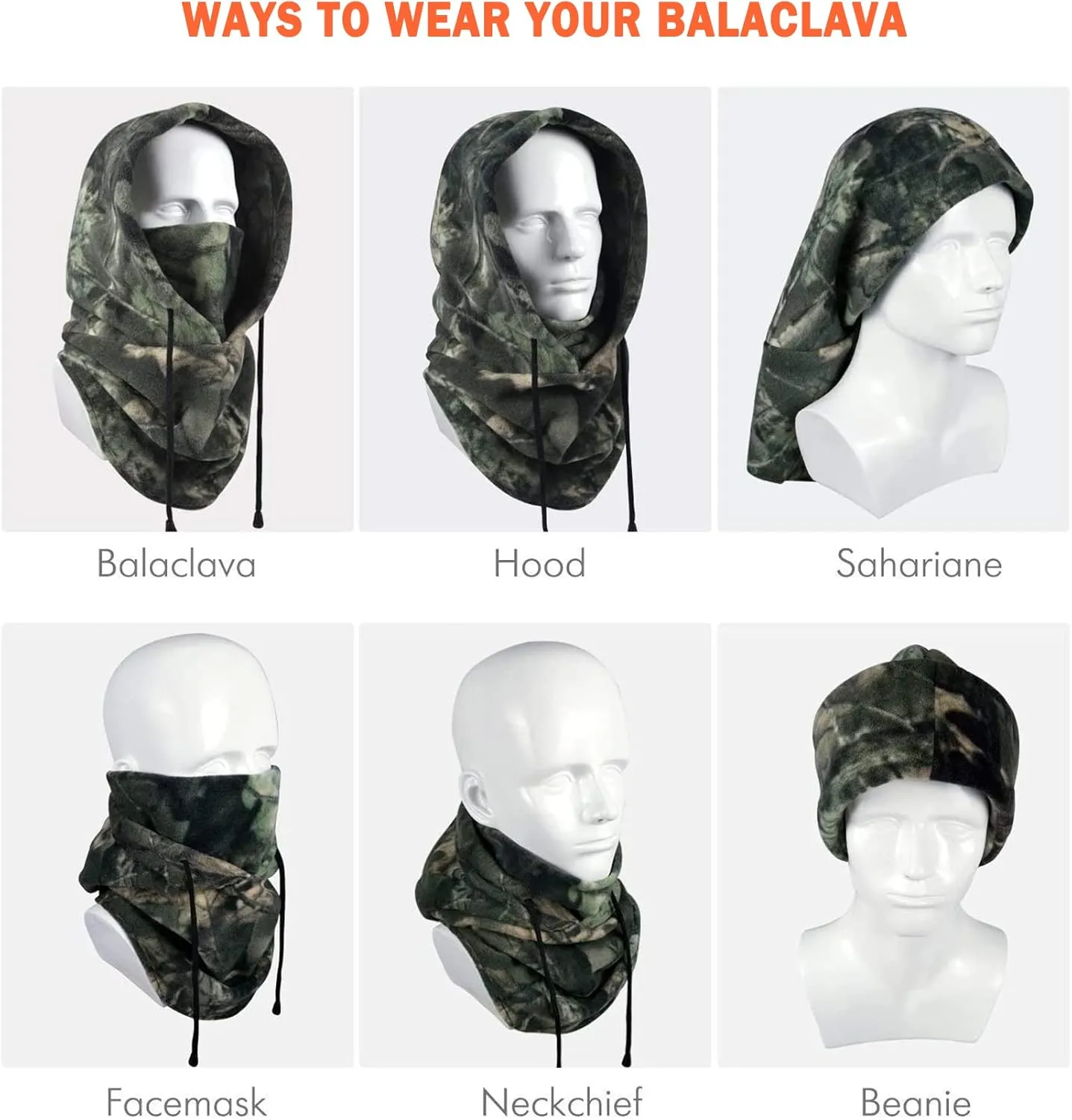 Your Choice Hunting Face Mask, Camo Balaclava Face Mask for Cold Weather, Hunting Gear Gifts for Men Women
