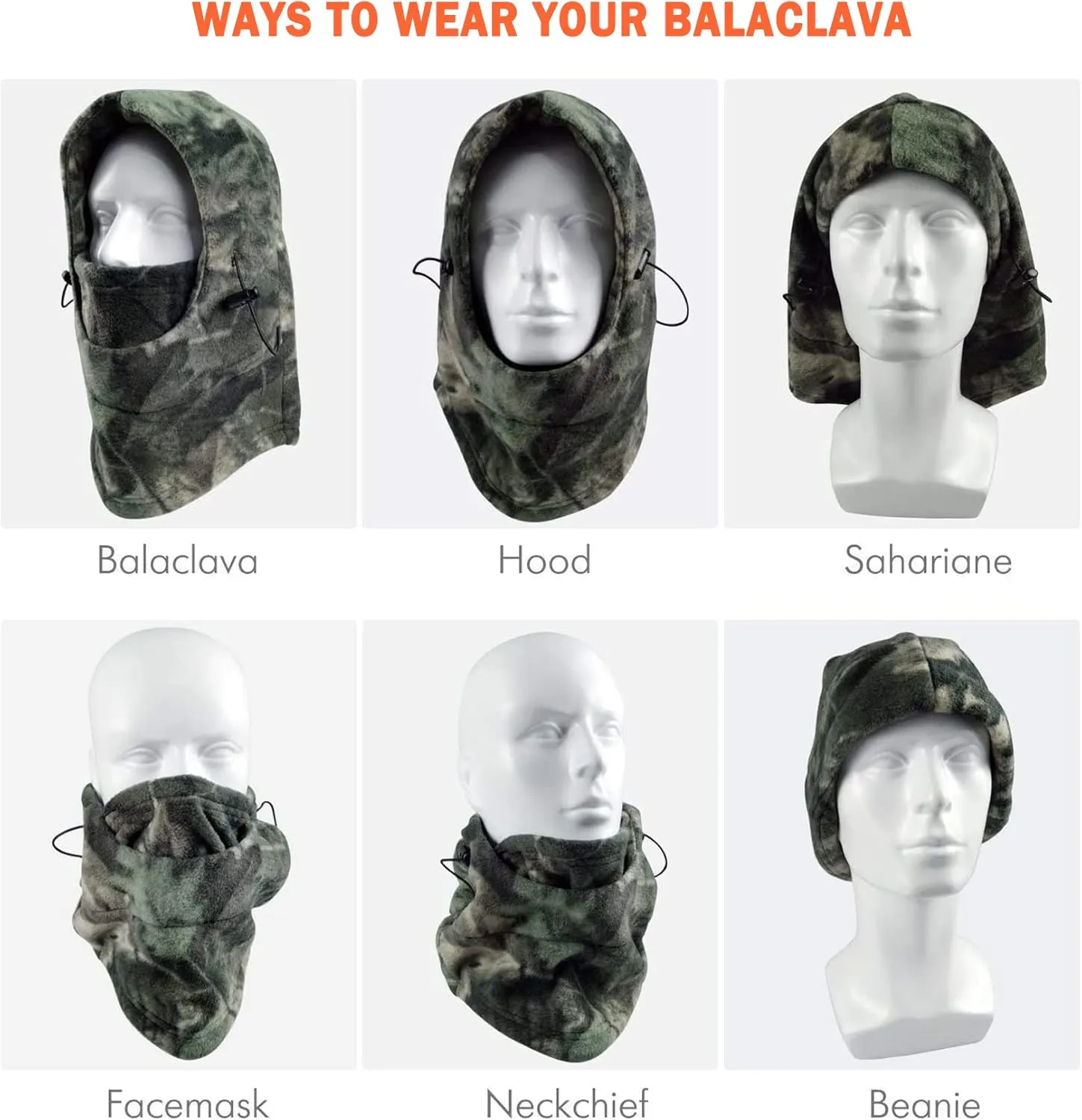 Your Choice Hunting Face Mask, Camo Balaclava Face Mask for Cold Weather, Hunting Gear Gifts for Men Women